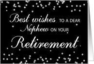 Nephew Retirement Congratulations Black with Silver Sparkles card