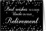 Uncle Retirement Congratulations Black with Silver Sparkles card