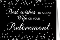 Wife Retirement Congratulations Black with Silver Sparkles card