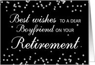 Boyfriend Retirement Congratulations Black with Silver Sparkles card
