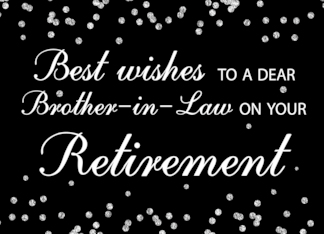 Brother in Law Retirement Congratulations Black with Silver Sparkles