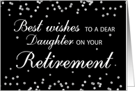 Daughter Retirement Congratulations Black with Silver Sparkles card