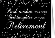 Goddaughter Retirement Congratulations Black with Silver Sparkles card