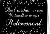 Godmother Retirement Congratulations Black with Silver Sparkles card