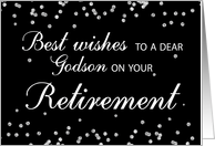 Godson Retirement Congratulations Black with Silver Sparkles card