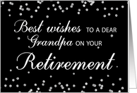 Grandpa Retirement Congratulations Black with Silver Sparkles card