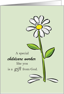 Custom Relation Thank You Religious Green Daisy Flower Appreciation card