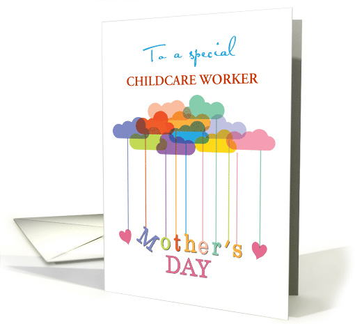 Custom Relation Mothers Day Rainbow Clouds and Hearts card (1516688)