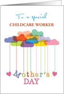 Custom Relation Mothers Day Rainbow Clouds and Hearts card