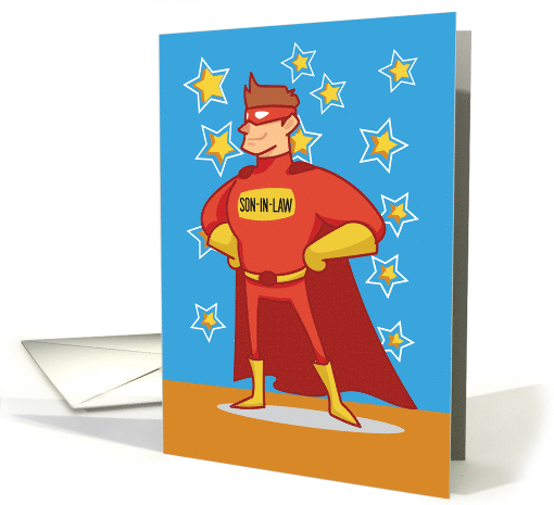 Son in Law Superhero on Fathers Day card (1516806)