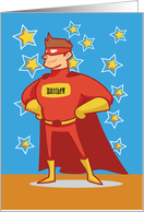 Custom Name Superhero on Fathers Day card