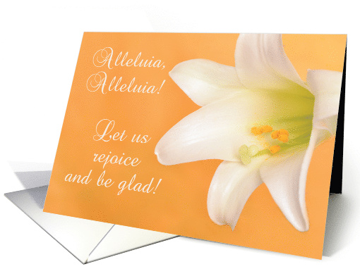 Easter Joy and Blessings Alleluia Lily on Golden Color card (1518832)
