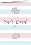 Gender Reveal Party Invitation Elephant and Stripes card