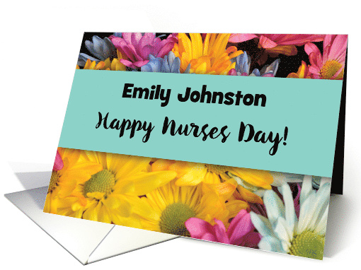 Custom Name Nurses Day Thanks Gerbera Daisies card (1519536)