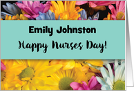 Custom Name Nurses Day Thanks Gerbera Daisies card