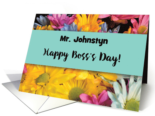 Personalize Name Bosss Day Thanks Gerbera Daisies card (1519550)