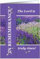 In Remembrance Easter Alleluia Lavender Flowers card