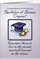 Bachelor of Science Graduation with Cap Diploma Remember the Past card