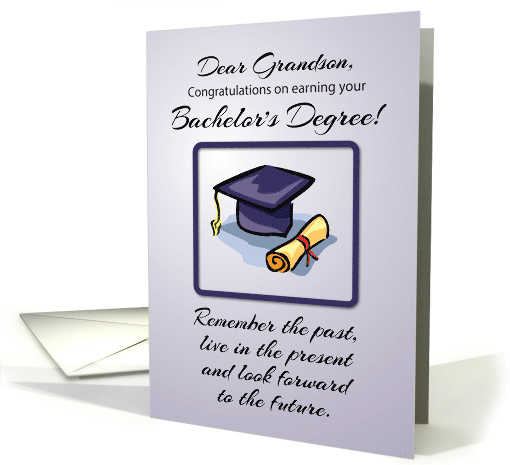 Grandson Bachelors Degree Graduation Remember the Past card (1519762)