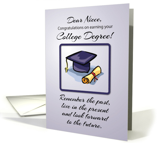 Niece College Graduation with Cap and Diploma Remember the Past card