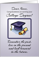 Niece College Graduation with Cap and Diploma Remember the Past card