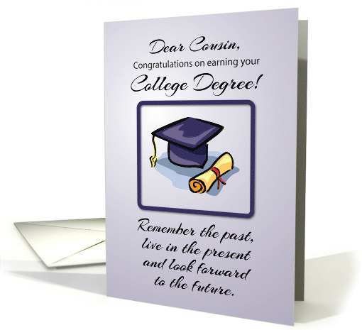 Cousin College Graduation Remember the Past card (1519800)
