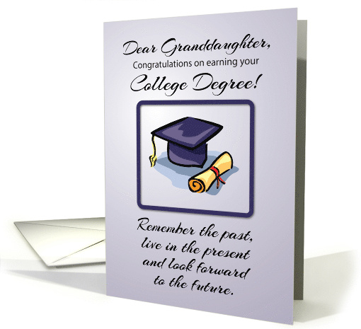Granddaughter College Graduation Remember the Past card (1519816)