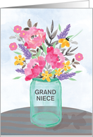 Custom Relationship Mothers Day Jar Vase with Flowers card