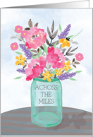 Across The Miles Mothers Day Jar Vase with Flowers card