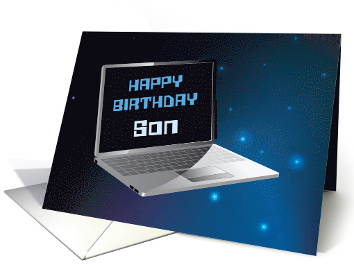Son Birthday Computer Technology Night Sky with Stars card (1521170)