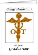 Occupational Therapy Graduation Antique Gold Looking OT Symbol card