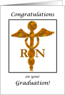 Nursing School Graduation Graduation Antique Gold Medical Symbol card