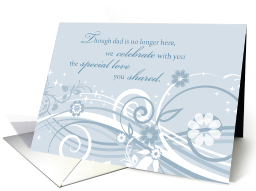 Remembrance of Dad on Parents Anniversary Blue Swirls card (1521764)