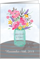 Date Specific Anniversary Blessings Jar Vase with Flowers card