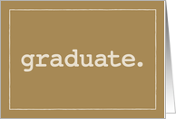 Graduate Definition Congratulations Simple Brown card