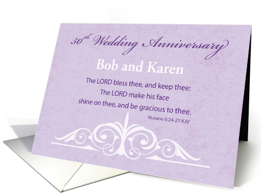 50th Anniversary to Religious Couple Custom Personalize Name card