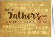 Great Grandpa Religious Fathers Day Qualities card