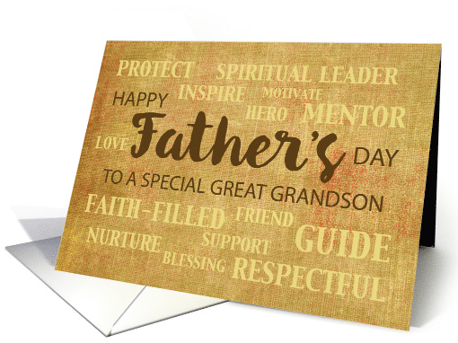 Great Grandson Religious Fathers Day Qualities card (1524936)
