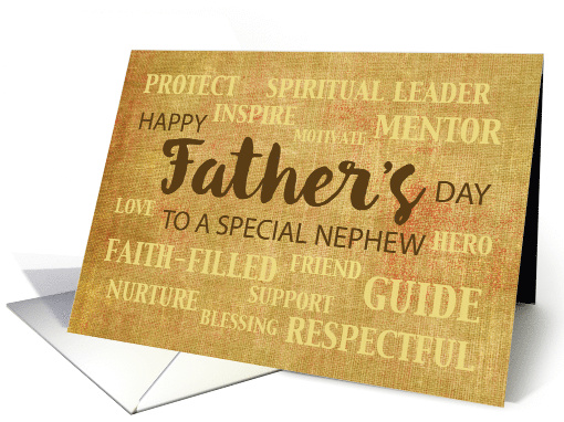 Nephew Religious Fathers Day Qualities card (1524942)