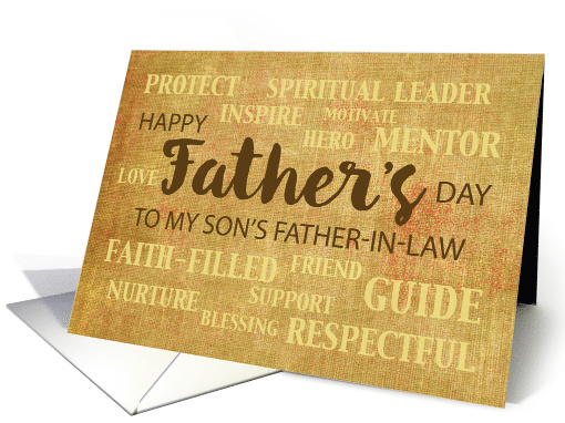 Sons Father in Law Religious Fathers Day Qualities card (1524946)