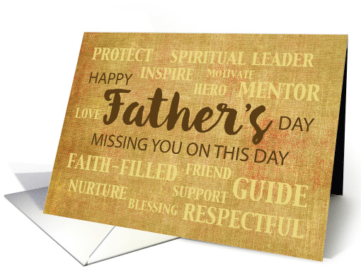 Missing You Religious Fathers Day Qualities card (1524962)