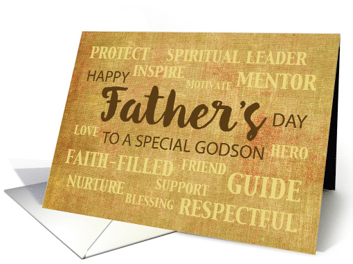 Godson Religious Fathers Day Qualities card (1524980)