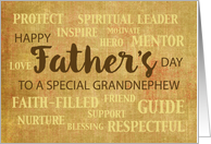 Grandnephew Religious Fathers Day Qualities card