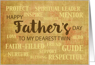 Twin Religious Fathers Day Qualities card
