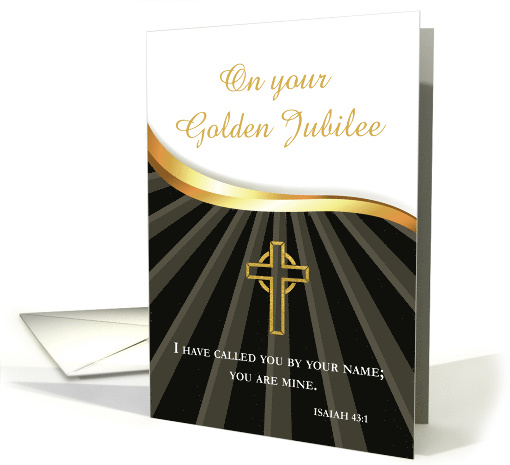 Golden Jubilee of Ordination 50 Year Anniversary Black Gold card