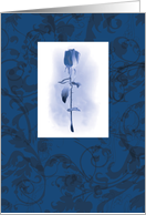 Blue Sympathy Rose Condolences Care card