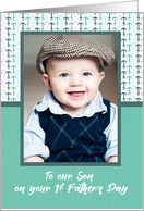 Son First Fathers Day Anchors Custom Photo card