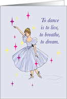 Ballet Encouragement Ballerina with Stars Success card
