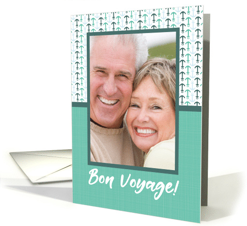 Bon Voyage Cruise Customizable Photo Anchors card (1528402)