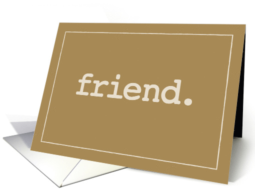 Friend Definition Simple Brown card (1528680)